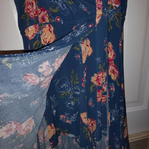 Torrid Blue Floral Maxi Dress/Romper - Picture 3 of 3